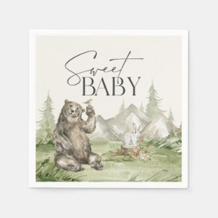 Woodland Animals Adventure erwartet Baby Shower Serviette