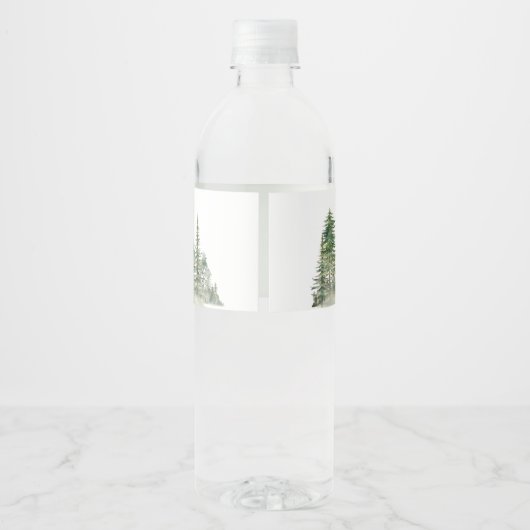 Woodland Animals Adventure erwartet Baby Shower Wasserflaschenetikett (Rückseite)