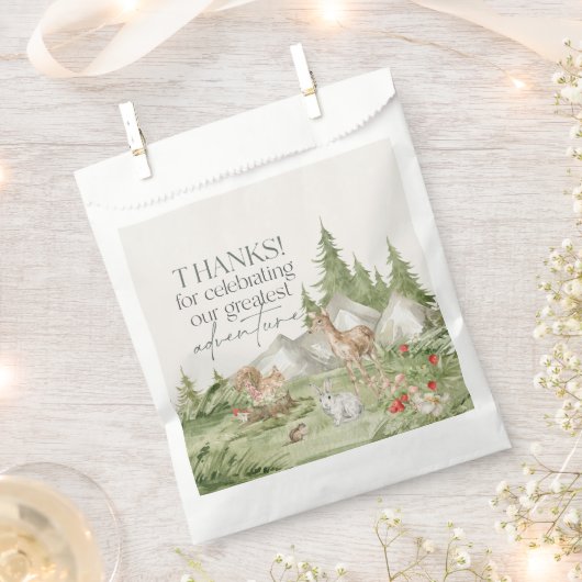 Woodland Animals Adventure erwartet Gunst Sticker Geschenktütchen (Ausgeschnitten)