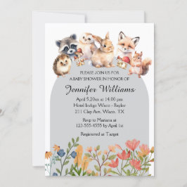 woodland animals arch baby shower invitation mitteilungskarte