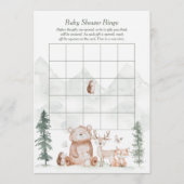 Woodland Animals Baby Dusche Bingo Game Card Einladung (Vorderseite)