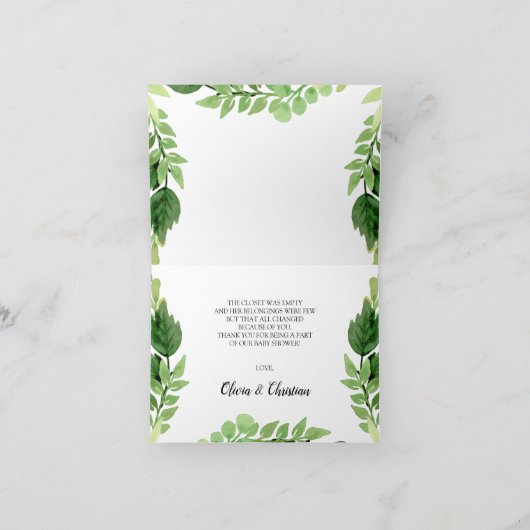 Woodland Animals Baby Dusche Danke Karte (Innenseite)