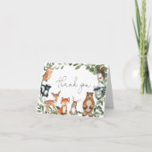 Woodland Animals Baby Dusche Danke Karte (Vorderseite)