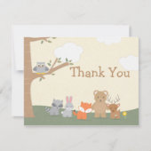 Woodland Animals Baby Dusche Danke Karte (Vorderseite)