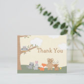 Woodland Animals Baby Dusche Danke Karte (Stehend Vorderseite)