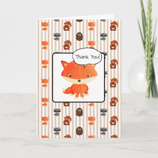 Woodland Animals Baby Dusche Danke Karten (Vorderseite)