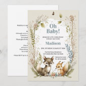 Woodland Animals Baby-Dusche einladen Wasserfarbe Einladung (Vorne/Hinten)
