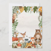 Woodland Animals Baby Dusche Einladung Grüne (Rückseite)