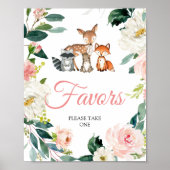 Woodland Animals Baby Dusche Favorit Schild (Vorne)