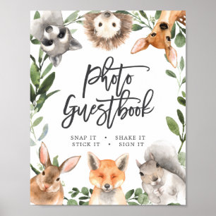 Woodland Animals Baby Dusche Foto Gästebuch Zeiche