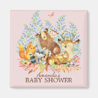 Woodland Animals Baby Dusche Gefallen Magnet