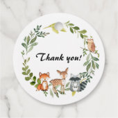 Woodland Animals Baby Dusche Gefallen Tag Geschenkanhänger (Rückseite)