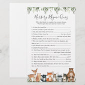 Woodland Animals Baby Dusche Kinderzimmer Rhyme Qu (Vorne/Hinten)