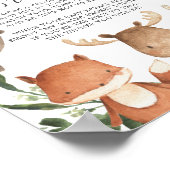 Woodland Animals Baby Dusche Mein Wasser Broke Sch Poster (Ecke)