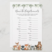 Woodland Animals Baby Dusche Name The Baby Animals (Vorne/Hinten)