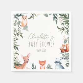 Woodland Animals Baby Dusche Napkins Serviette