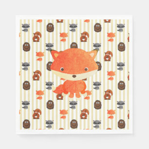 Woodland Animals Baby Dusche Napkins Serviette