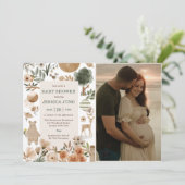 Woodland Animals Baby Dusche Party Einladung (Stehend Vorderseite)