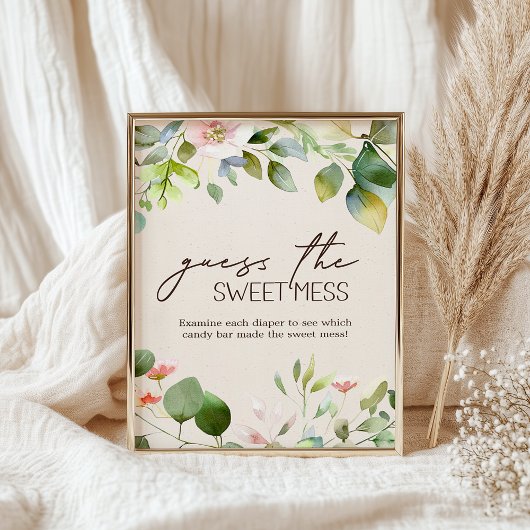 Woodland Animals Baby Dusche Ratschlag Sweet Mess  Poster