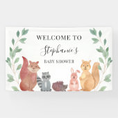 Woodland Animals Baby Dusche Willkommen Banner (Horizontal)