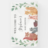 Woodland Animals Baby Dusche Willkommen Banner (Vertikal)