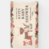 Woodland Animals Baby Dusche Willkommen Banner (Vertikal)