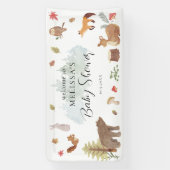 Woodland Animals Baby Dusche Willkommen Banner (Vertikal)