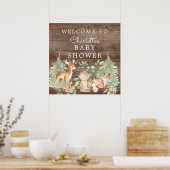Woodland Animals Baby Dusche Willkommen Poster (Küche)