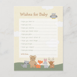 Woodland Animals Baby Dusche Wünsche für Baby Postkarte