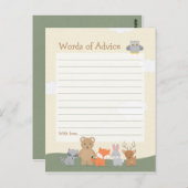 Woodland Animals Baby Duschhilfe Spiel Postkarte (Vorne/Hinten)