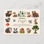 Woodland Animals Baby Duwer Raffle Diapper Begleitkarte (Vorderseite)