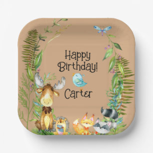 Woodland Animals Baby Geburtstag Pappteller