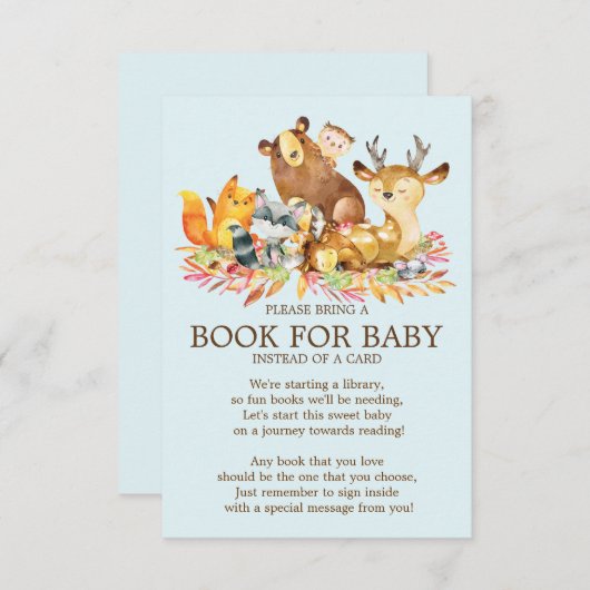 Woodland Animals Baby Showbook Einladung (Vorne/Hinten)