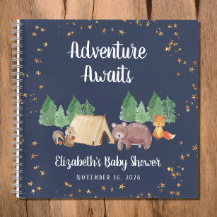 Woodland Animals Baby Showbook Notizblock