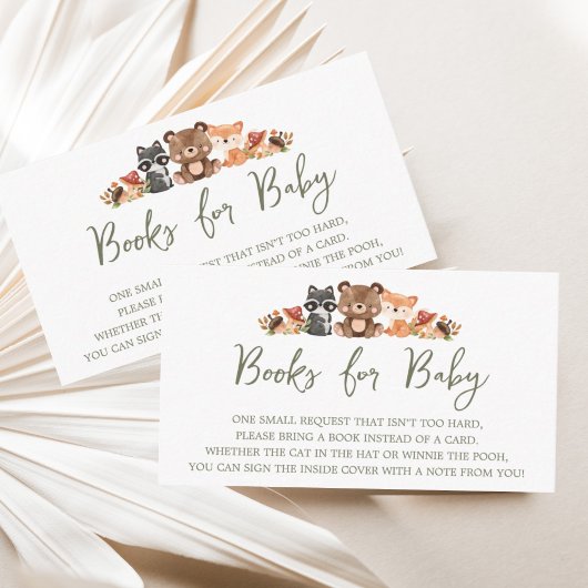 Woodland Animals Baby Showbücher Begleitkarte