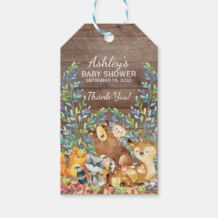 Woodland Animals Baby Showdusche Gefallen Tag Geschenkanhänger