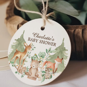 Woodland Animals Baby Showdusche Gefallen Tag Geschenkanhänger