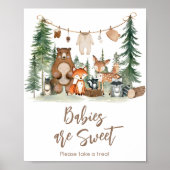 Woodland Animals Baby Shower Babies are Sweet Sign Poster (Vorne)