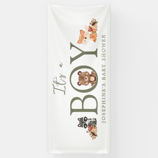 Woodland Animals Baby Shower Banner (Vertikal)