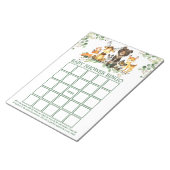 Woodland Animals Baby Shower Bingo Sheets Notizblock (angewinkelt)