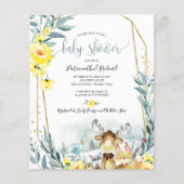 Woodland Animals Baby Shower Budget Einladungen (Vorderseite)