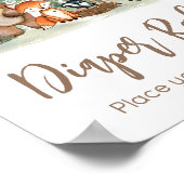 Woodland Animals Baby Shower Diaper Raffle Sign Poster (Ecke)