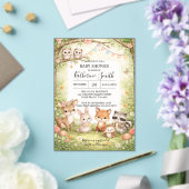 Woodland Animals Baby Shower Invitation Background Acryleinladungen (In Situ (Hochzeit))