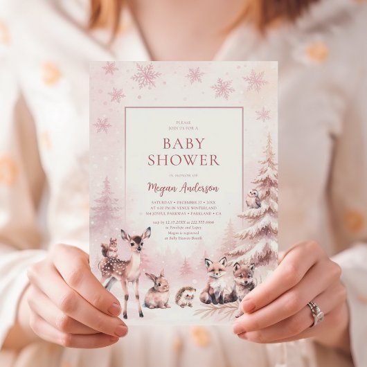 Woodland Animals Baby Shower Invitation Einladung
