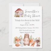 Woodland Animals Baby Shower Invitation Einladung (Vorderseite)