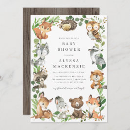 Woodland Animals Baby Shower Invitation Einladung