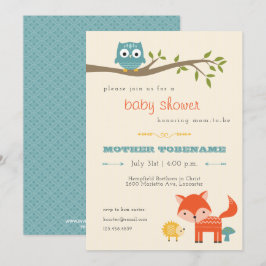 Woodland Animals Baby Shower Invitation - Eule, Fu Einladung