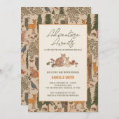 Woodland Animals Baby Shower lädt zu Jungen ein Einladung (Vorne/Hinten)