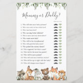 Woodland Animals Baby Shower Mommy oder Daddy (Vorderseite)