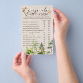 Woodland Animals Baby Shower Mommy oder Daddy Game Flyer (Handgriff)